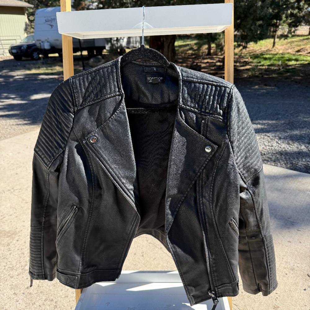 Top shop faux leather jacket size 2